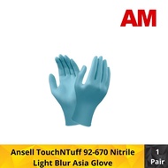 Ansell TouchNTuff 92-670 Nitrile Light Blue Asia Glove