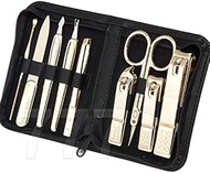 Three Seven 777 Ts-800g Gold Color Travel Manicure Pedicure Nail Clipper Grooming Kit Set (Total 8 P