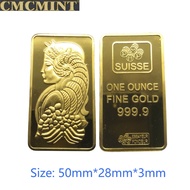High Quality Sell High Quality Metal Badge 24K Gold Coin 1 Oz 999Gold Plated Laser Serial Number 50M