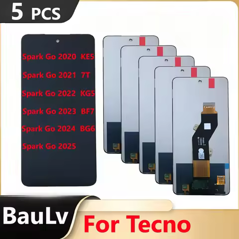 Wholesale 5 Pieces/Lot For Tecno Spark Go 2020 2021 2022 2023 2024 2025 LCD Display Touch Screen BF6