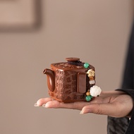 Raw Ore Purple Clay Kung Fu Tea Set Whole Set Old Purple Clay Purple Clay Teapot One Pot Two Cups Ha