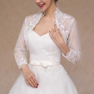 Bolero Women 3/4 Sleeve Wedding Jacket Cape Embroidery