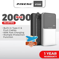 Pineng PN-877PD 65W 20000mAh Portable Laptop Powerbank w/ Dual Fast Charge Built-In Cables PN877 Pin