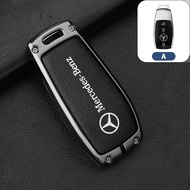 Mercedes Benz Key Shell Zinc Alloy Leather Key Cover Full Wrap Smart Key Case Anti-fall Car Key Case