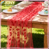 JONY Heart Gauze Table Runner, 2x1.5m Romantic Valentine's Day Tablecloth, High Quality Home Decorat