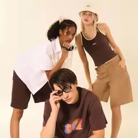 Thai Drama The Secret of Us Ling Ling Kwong Same Always Wonder T-shirt Short Sleeved Beige/brown Loo