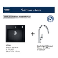 GROHE K700 Granite Sink Bundle With BauEdge Sink Mixer Tap