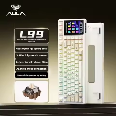 AULA L99 Intelligent Screen Mechanical Keyboard Bluetooth Wireless Tri-mode Night Gaming Laptop Keyb