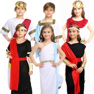 King of Rome Child Mythology Priestess Greek Queen Long Dress for Children Roman Goddess Ancient Eur