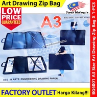 A3 Art Drawing Zip Bag / Art Portfolio Case Carry Hand Bag / Art Drawing Zip Bag with Carry #BG6001 