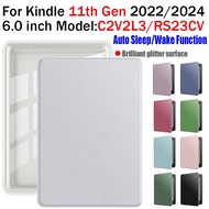 For Kindle 11th Gen 2024 | 2022 6.0'' (C2V2L3/RS23CV) Acrylic Leather Case E-book Sparkling Glitter 