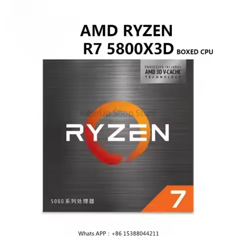 Top AMD Ryzen 7 5800X3D R7 3.4 GHz 8 cores 16 threads CPU processor 7NM L3=96M 100-000000651 socket 