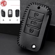 Genuine Leather Key Cover For MG ZS /MG VS /MG HS /MG ZS EV /MG4 EV/MG EP/MG3 /MG4/ MG5 /MG6 Key Cov