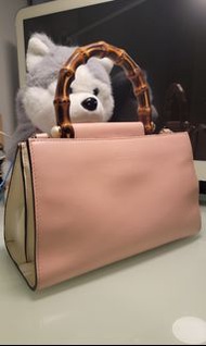 100%正品 GUCCI BAMBOO BAG (女裝粉紅色皮竹節包)