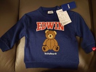 日本童裝Edwin 長袖Tee T恤 size  bb衫 男童女童 小朋友 size 90碼 polo baby Teddy bear cross over 限定 上衣 T-shirt