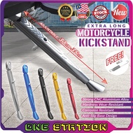 Extra Long Motorcycle Kickstand Tongkat Motor Panjang Motorbike Leg CNC Aluminium Alloy Adjustable H