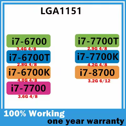 i7-6700 i7-6700T i7-6700K i7-7700 i7-7700T i7-7700K i7-8700