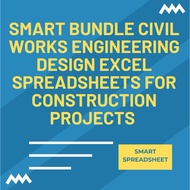 Smart bundle civil works engineering design excel spreadsheets for construction projects
