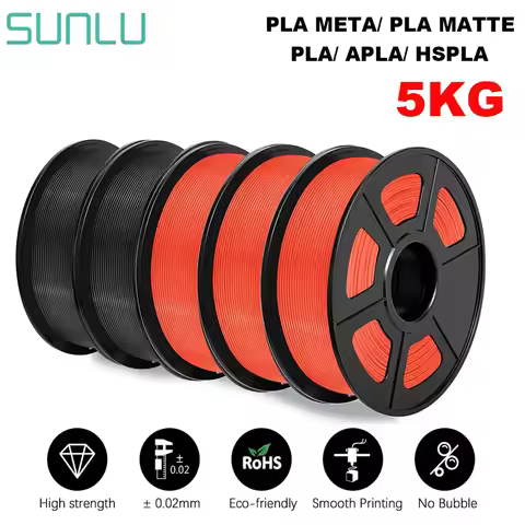 SUNLU 5KG 3D Filament High Speed PLA/PLA META/APLA/PLA MATTE 1.75mm 5Roll 1KG 3D Printer Filament fo