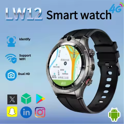 LW12 4G LTE Smartwatch Dual Camera Video Calls Photos GPS Positioning Android 9 0 OS Waterproof Fitn