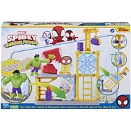 Marvel Spidey and His Amazing Friends Hulk’s Smash Yard Preschool Toy, Hulk Playset with Toppling Tower and Smash Wall F3717