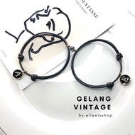 ROUND COPPER LETTER COUPLE BRACELETS/COUPLE BRACELETS ALREADY GET 2 BRACELETS