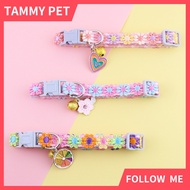 Pet cat collar with bell INS style colorful lace flower collar cat puppy necklace accessories