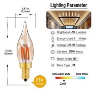 Vitange E12 E14 E27 LED Edison Bulbs 1W 2W 3W 4W 6W 8W LED Filament Bulb C7 T22 C35 A19 G40 G80 ST45