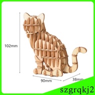 [Szgrqkj2] Puzzle Toy Pet Animal Sensory Toy Hand Eye Coordination Wooden 3D Cat Puzzle