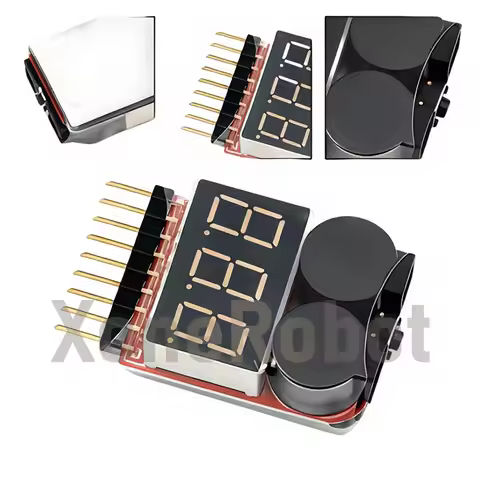 1-8S Lipo/Li-ion/Fe RC helicopter airplane boat etc Battery Voltage 2 IN1 Tester Low Voltage Buzzer 