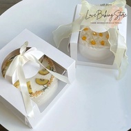 𝐑𝐞𝐚𝐝𝐲 𝐒𝐭𝐨𝐜𝐤 • INS style 4inch/ 6inch Window Cake Box Transparent Box Baking Packaging Box 网红4寸6寸手提慕斯蛋糕盒ins韩版开窗生日蛋糕包装盒子