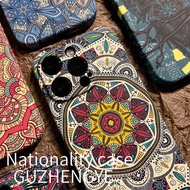 Retro Ethnic Totem Glow-in-the-Dark Phone Case for IPhone 16 Pro Max Fashion Anti-Shock Fitting Phon