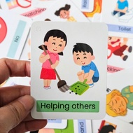 Communication Flash Cards - Visual Aid Language Learning Cue Cards. Ideal for young kids, Autism, AD