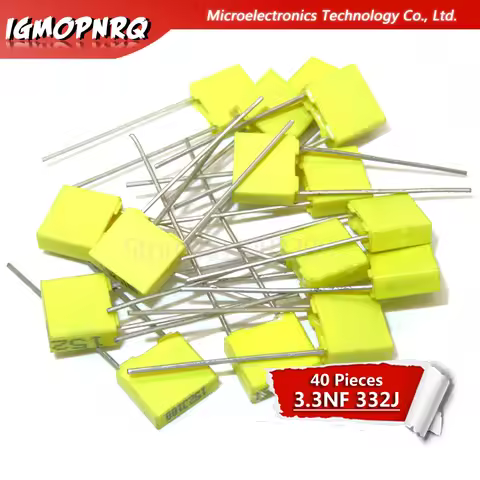 40PCS Correction capacitor 3.3NF 332J 100V 5mm Polypropylene Safety Plastic Film Capacitor New origi