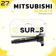 Ignition Coil SURES-MITSUBISHI SPACE WAGON 2.4 MIVEC/4G69 Engine-MADE IN JAPAN Code SCM-674