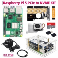 Original Raspberry Pi 5 PCIe to M.2 NVME SSD Kit 4 8 16GB RAM Active Cooler Case PD 27W Power Supply