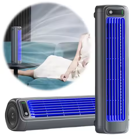 Portable Tower Fan Adjustable 3 Speeds Desk Fan Quiet Wall Mount Fan Bladeless Table Cooling Fan Des