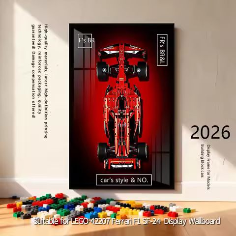 2026 NEW Display Wallboard suitable for LEGO 42207 Ferrari F1 SF-24 building block car model Wall Mo