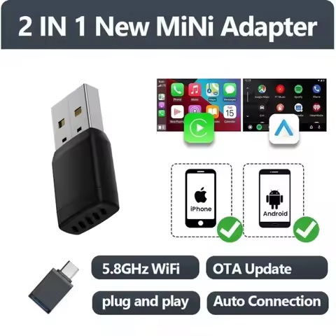 Mini Wireless CarPlay Adapter Android Auto Wireless Dongle Wifi 5.8G Auto Connect Box For iphone And