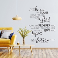 Jeremiah 29:11 Bible Verse Wall Vinyl Stickers Art Chrisitian Bible Verse Quote Window Home Living R