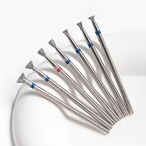 7Pcs/Set Cuticle Clean Nail Drill Bit Remove Overflow Glue Tool Nail Edge Treatment Diamond Grinding