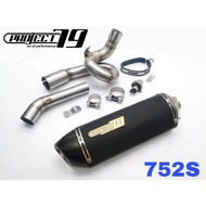Project79 Benelli 752S Exhaust Ekzos Long Slip on Tabung Muffler Stainless Steel 752 S Motor Accesso