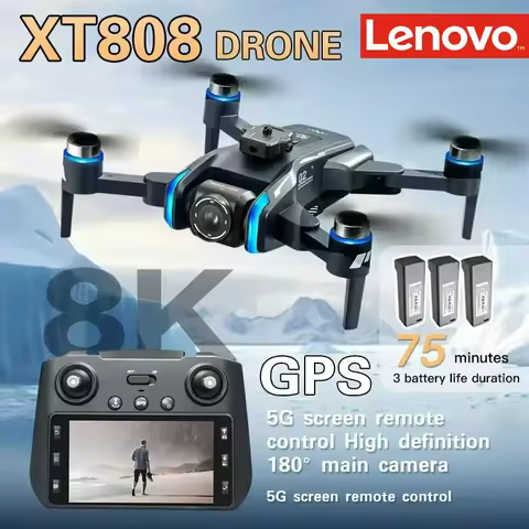 Lenovo XT808GPS Drone 4K Professional HD Dual Camera 8K Dron Brushless Motor 5G WIFI FPV Foldable RC