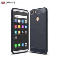 Carristo Oppo F5 Back Case Cover Carbon Fiber Brushed TPU Silicone Soft Casing Mobile Phone Housing