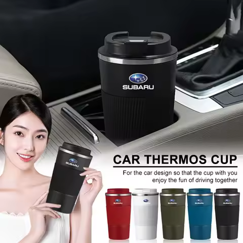 1Pcs Car Vacuum Flasks Coffee Cup Travel Portable Insulated Bottles For Subaru Impreza Legacy WRX ST
