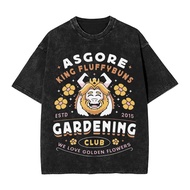 Deltarune Asgore Gardening Club Washed T Shirt Streetwear Hip Hop Vintage T-Shirts  Tees Men Women S