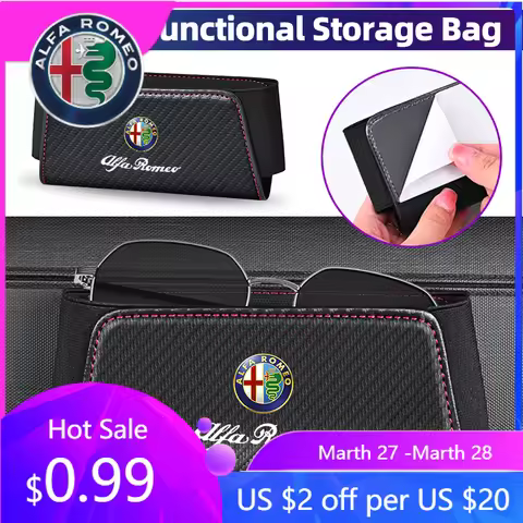 For Alfa Romeo Car Multi-functional Storage Box Cards Phone Key Pocket Self Adhesive For Alfa Romeo 