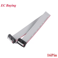 1pcs/ FC-16 2.54mm Pitch 16 2x8 Pin JTAG ISP AVR Download Cable Wire Line 16Pin 30CM Connector Gray 
