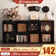 Storage Cabinet Utility Shelf Black Book Cabinet DIY Rak Buku Living Room Organizer Display Cabinet 