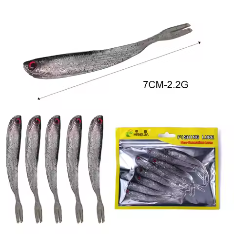 HENGJIA 10Pcs 10cm 3.7g Soft Lure Silicone Tiddler Bait Fluke Fish Fishing Saltwater Minnow Spoon Ji
